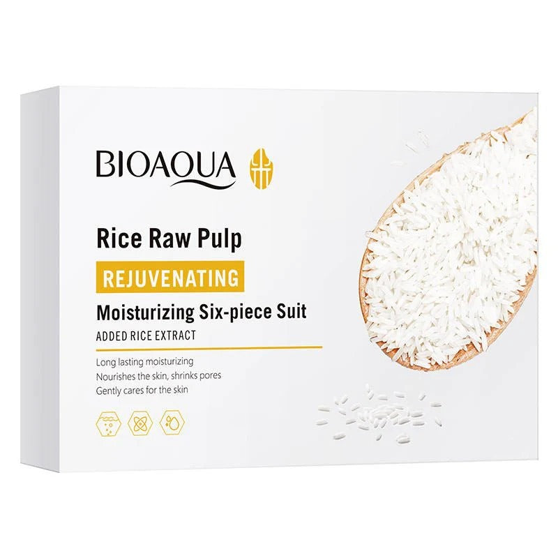 BIOAQUA - مجموعة تجديد البشرة من لب الأرز الخام (الأصلية)